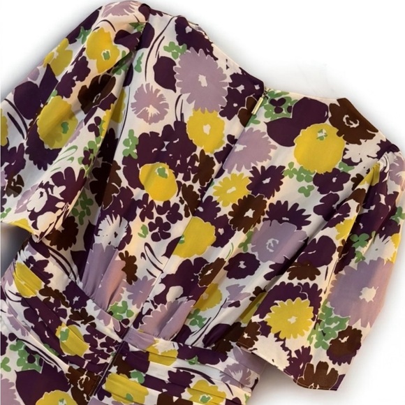 Kate Spade Floral Plissé A-Line Swing Dress Size 6 - Picture 6 of 10